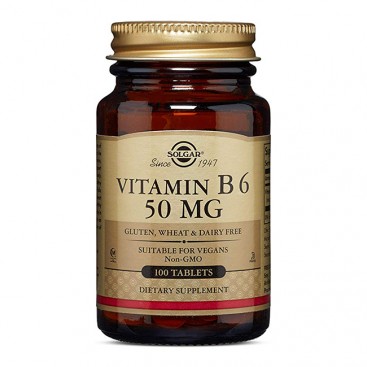 Solgar Vitamin B6 50mg 100tabs | Συμπλήρωμα Διατροφής Βιταμίνη Β6