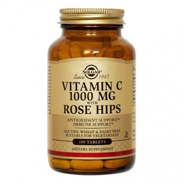 Solgar Vitamin C 1000mg with Rose Hips 100tabs | Συμπλήρωμα Διατροφής Βιταμίνη C 