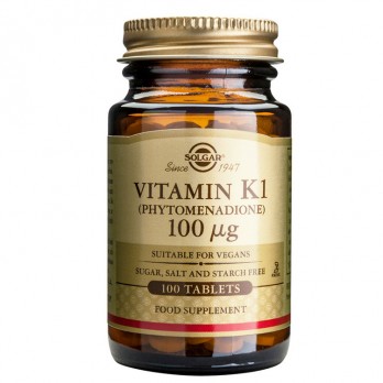 Solgar Vitamin K1 100mg ,100tabs  | Λιποδιαλυτή Βιταμίνη Μορφής Κ1  