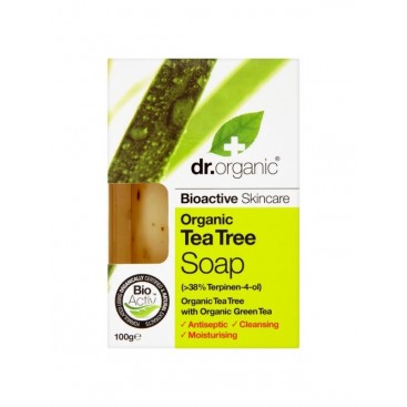 Dr.Organic Tea Tree Soap Σαπούνι με Βιολογικό Έλαιο Τειτόδεντρού 100gr