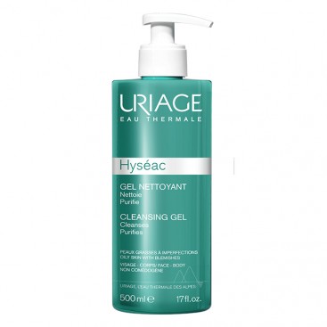 Uriage Hyseac Cleansing Gel 500ml | Τζελ Καθαρισμού Προσώπου & Σώματος για τη Λιπαρή Επιδερμίδα με Τάση για Ακμή 