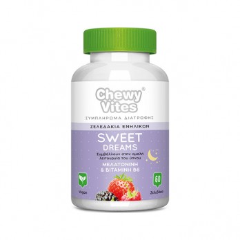 Vican Chewy Vites Adults Sweet Dreams 60 Μασώμενα Ζελεδάκια  | Συμπλήρωμα Διατροφής Ενηλίκων με Μελατονίνη - Βιταμίνη B6