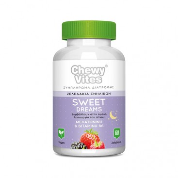 Vican Chewy Vites Adults Sweet Dreams 60 Μασώμενα Ζελεδάκια  | Συμπλήρωμα Διατροφής Ενηλίκων με Μελατονίνη - Βιταμίνη B6