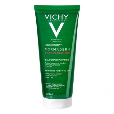 Vichy Normaderm Phytosolution Intensive Purifying Gel 200ml | Gel Καθαρισμού για Λιπαρές  Επιδερμίδες με Τάση Ακμής