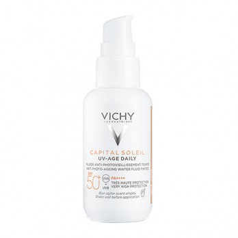 Vichy Capital Soleil UV-Age Daily SPF50+ Tinted 40ml | Λεπτόρρευστο Αντηλιακό Προσώπου Κατά της Φωτογήρανσης με Χρώμα 