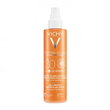 Vichy Capital Soleil Cell Protect Water Fluid Spray SPF30 200ml | Λεπτόρρευστο Αντηλιακό Σπρέι Πολλαπλής Χρήσης