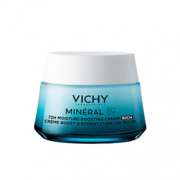 Vichy Mineral 89 72h Moisture Boosting Cream Rich 50ml | 72ωρη Κρέμα Προσώπου για Ενυδάτωση με Υαλουρονικό Οξύ, Πλούσιας Υφής