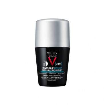 Vichy Homme Invisible, Anti-Stain - Anti Irritation Deodorant Roll-On 50ml | Αποσμητικό Κατά των Σημαδιών και της Έντονης Εφίδρωσης 72ωρών