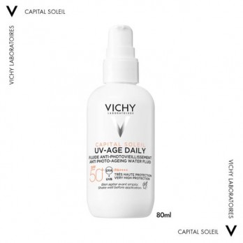 Vichy Capital Soleil UV-Age Daily SPF50+ 80ml | Λεπτόρρευστο Αντηλιακό Προσώπου Κατά της Φωτογήρανσης