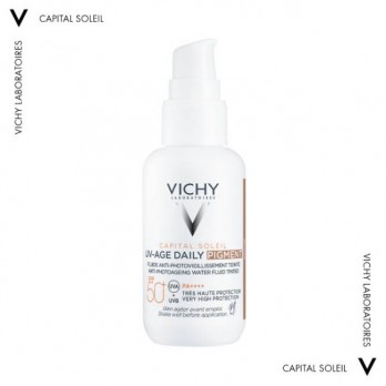 Vichy Capital Soleil UV-Age Daily SPF50+ Pigment Medium 40ml | Λεπτόρρευστο Αντηλιακό Προσώπου Κατά της Φωτογήρανσης με Χρώμα 