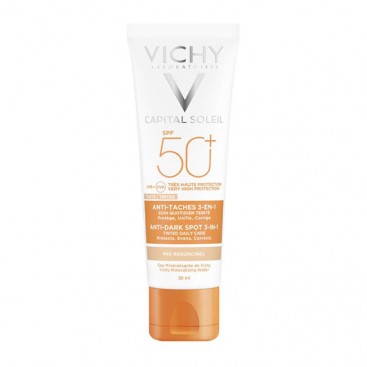 Vichy Capital Soleil Anti-Dark Spots 3 in 1 Tinted SPF50 50ml | Κρέμα Προσώπου Mε Χρώμα Κατά Tων Κηλίδων 