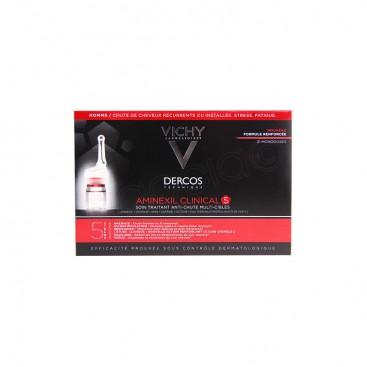 Vichy Dercos Aminexil Clinical 5 Men 21x 6ml | Αμπούλες Τριχόπτωσης για Άνδρες, 21 Μονοδόσεις x 6ml 