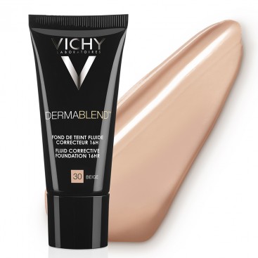 Vichy Dermablend Fluid Corrective Foundation SPF35, No30 Beige 30ml|Διορθωτικό Make-up με Λεπτόρευστη Υφή Απόχρωση Μέτρια 