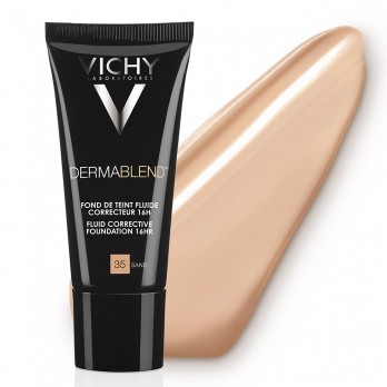 Vichy Dermablend Fluid Corrective Foundation SPF35, No35 Sand 30ml|Διορθωτικό Make-up με Λεπτόρευστη Υφή Απόχρωση Μέτρια