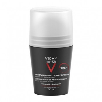 Vichy Homme 72h Deodorant Roll 50ml | Ανδρικό Αποσμητικό για Έντονη Εφίδρωση, με Άρωμα -72ώρες Προστασία