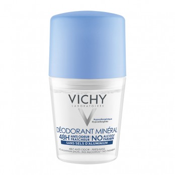 Vichy Deodorant Roll On Mineral  50ml | Αποσμητικό  χωρίς Άλατα Αλουμινίου  για 48h Προστασία.