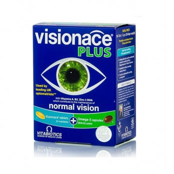 Vitabiotics Visionace Plus Omega 3 ,Συμπλήρωμα Διατήρησης της Καλής Όρασης & Ωμέγα-3 Λιπαρά Οξέα 28Tabs/28Caps