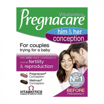 Vitabiotics Pregnacare Him & Her Conception 2x30tabs | Διπλή Φόρμουλα για την Ενίσχυση του Αναπαραγωγικού Συστήματος του Άνδρα & της Γυναίκας