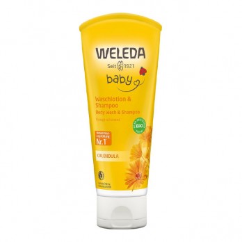 Weleda Baby Shampoo & Body Wash Calendula 200ml | Βρεφικό Σαμπουάν & Αφρόλουτρο με Καλέντουλα