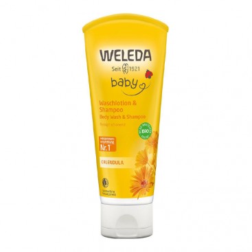 Weleda Baby Shampoo & Body Wash Calendula 200ml | Βρεφικό Σαμπουάν & Αφρόλουτρο με Καλέντουλα