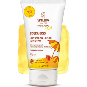 Weleda Edelweiss Baby and Kids Sun SPF30,150ml | Παιδικό Αντιηλιακό Γαλάκτωμα Σώματος για Ευαίσθητες Επιδερμίδες