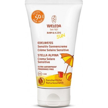 Weleda Edelweiss Baby and Kids Sun SPF50, 50ml | Παιδικό Αντιηλιακό Γαλάκτωμα Προσώπου Σώματος για Ευαίσθητες Επιδερμίδες