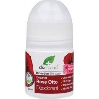 Dr.Organic ,Rose Otto Deodorant Ενυδατικό & Αντιβακτηριδιακό Αποσμητικό Roll-On με Βιολογικό Έλαιο Τριαντάφυλλου ,50ml