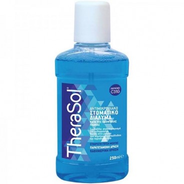 Therasol Solution Mouthwash Blue 250ml  |  Αντιμικροβιακό Στοματικό Διάλυμα Κατά της Οδοντικής Πλάκας Μπλε 